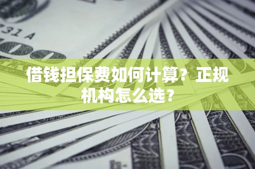 北京借钱担保费如何计算？正规机构怎么选？